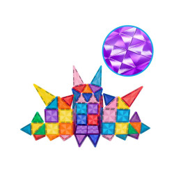Set PicassoTiles 61 piese magnetice de construcție mini cu efect de diamant