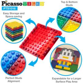 Set PicassoTiles 1016 bucăți: cărămizi de construcție și piese magnetice compatibile cu cărămizile de construcție