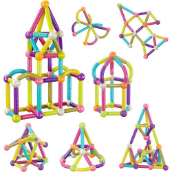 Set PicassoTiles 50 tije și bile magnetice de construcție