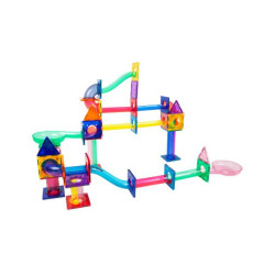 Set PicassoTiles Traseu magnetic pentru bile (marble run) - 71 de piese Set PicassoTiles Traseu magnetic pentru bile (marble run) - 71 de piese