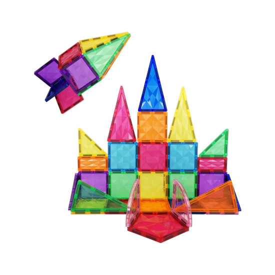 Set PicassoTiles 41 piese magnetice de construcție cu efect de prismă Set PicassoTiles 41 piese magnetice de construcție cu efect de prismă
