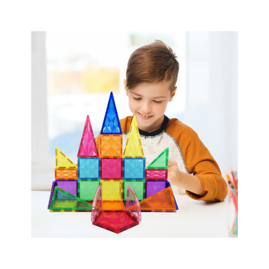Set PicassoTiles 41 piese magnetice de construcție cu efect de prismă Set PicassoTiles 41 piese magnetice de construcție cu efect de prismă