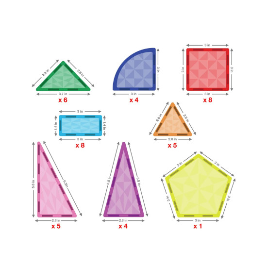 Set PicassoTiles 41 piese magnetice de construcție cu efect de prismă Set PicassoTiles 41 piese magnetice de construcție cu efect de prismă