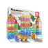 Set PicassoTiles 80 piese magnetice de construcție cu efect de diamant, cu mașinuță