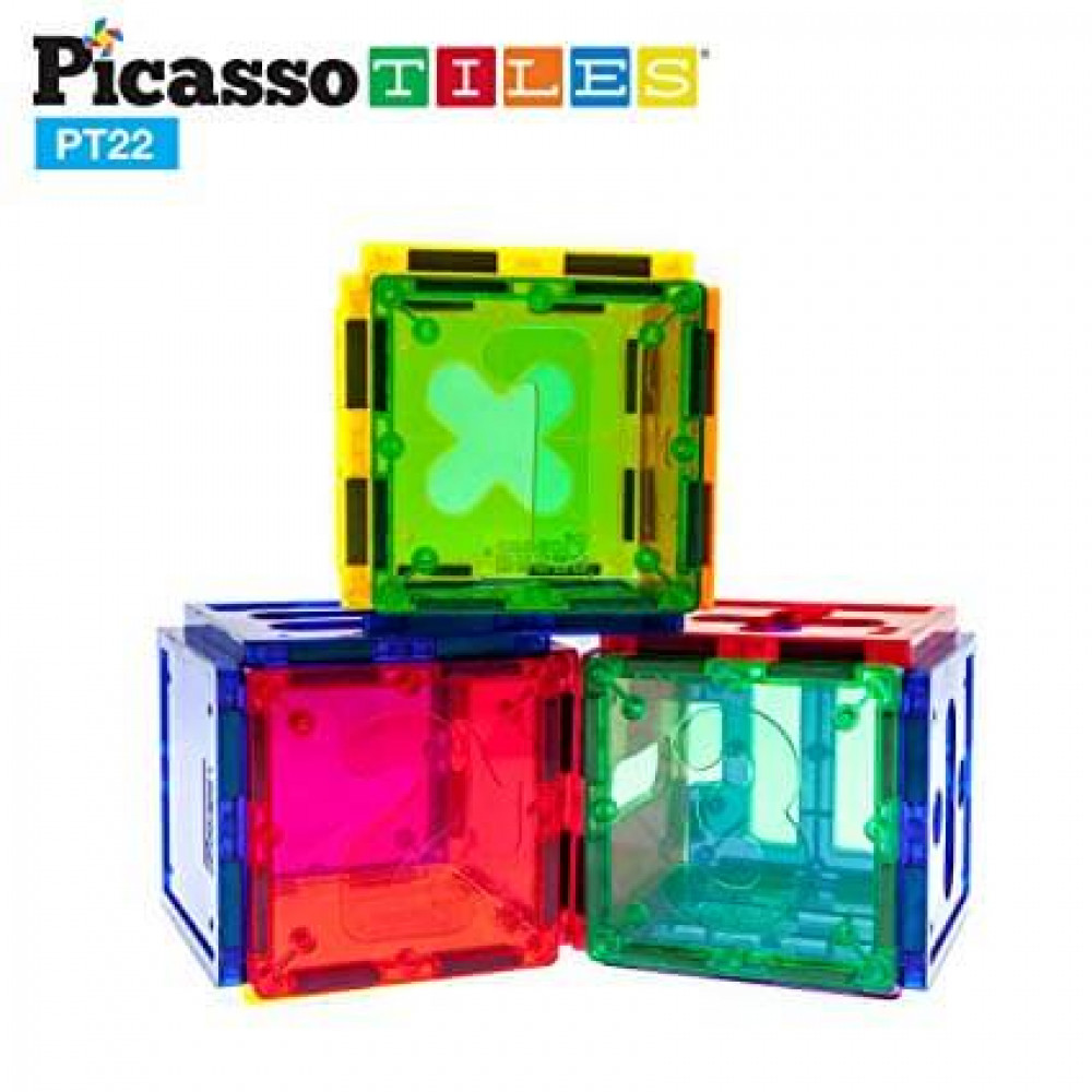 Set PicassoTiles Numerical - 22 piese magnetice de construcție colorate