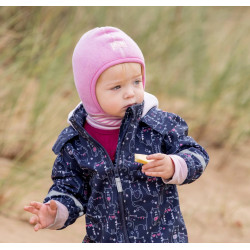 Cagulă din polar de lână Merino organică Pickapooh Schlüpfli roz - cu guler din lână și mătase Cagulă din polar de lână Merino organică Pickapooh Schlüpfli roz - cu guler din lână și mătase