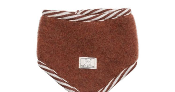 Fular Esarfa Triunghiulara Polar Lana Merino Organica Pickapooh Red Wood Margini Matase