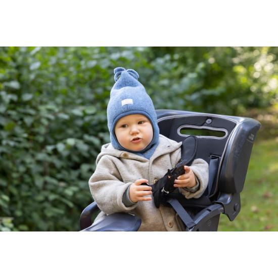 Cagulă din polar de lână Merino organică Pickapooh Mara albastră jeans Cagulă din polar de lână Merino organică Pickapooh Mara albastră jeans