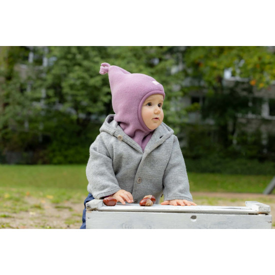 Cagulă din polar de lână Merino organică Pickapooh Mara Rose Cagulă din polar de lână Merino organică Pickapooh Mara Rose