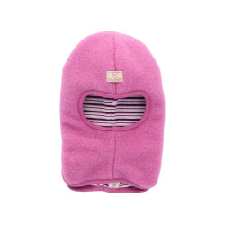 Cagulă dublată și reversibilă din polar de lână Merino organică și bumbac organic Pickapooh - roz Cagulă dublată și reversibilă din polar de lână Merino organică și bumbac organic Pickapooh - roz