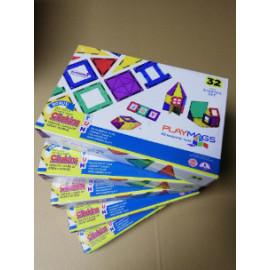 RESIGILAT - Set Playmags Junior: 32 piese magnetice de construcție + 6 clickins ABC