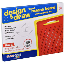 Tablă magnetică mică Playmags de desenat cu bile magnetice