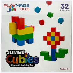 Set Playmags Jumbo Cubies - 32 blocuri magnetice de construcție de 5 cm