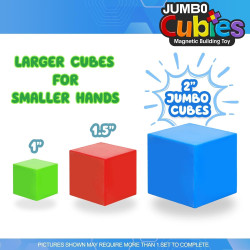 Set Playmags Jumbo Cubies - 32 blocuri magnetice de construcție de 5 cm Set Playmags Jumbo Cubies - 32 blocuri magnetice de construcție de 5 cm