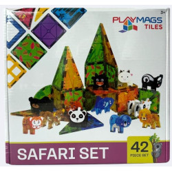 Set Playmags Safari - 42 piese magnetice de construcție și animăluțe