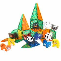 Set Playmags Safari - 42 piese magnetice de construcție și animăluțe