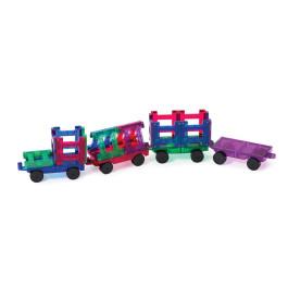 Set Playmags Tren - 20 de piese magnetice de construcție, joc educativ STEM pentru copii