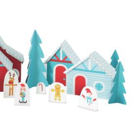 Crăciun, Kit craft de construit un set de joacă PUKACA din hârtie, prin decupare, pliere, lipire