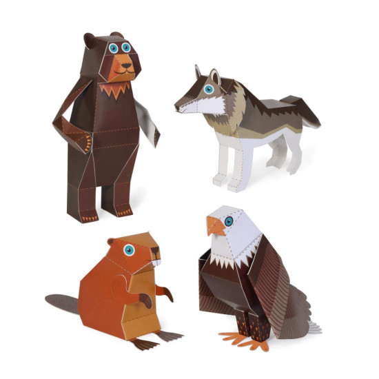 Animale din pădure II - Animale de jucărie PUKACA din hârtie