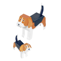 Maxi Beagle, Kit craft de construit animale de jucărie PUKACA din hârtie, prin decupare, pliere, lipire