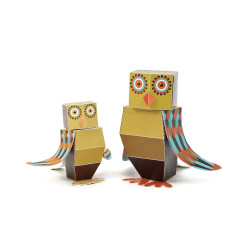 Maxi Bufnițe, Kit craft de construit animale de jucărie PUKACA din hârtie, prin decupare, pliere, lipire Maxi Bufnițe, Kit craft de construit animale de jucărie PUKACA din hârtie, prin decupare, pliere, lipire
