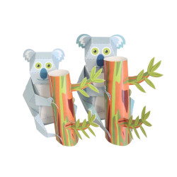 Maxi Koala, Kit craft de construit animale de jucărie PUKACA din hârtie, prin decupare, pliere, lipire