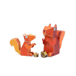 Maxi Veverițe, Kit craft de construit animale de jucărie PUKACA din hârtie, prin decupare, pliere, lipire Maxi Veverițe, Kit craft de construit animale de jucărie PUKACA din hârtie, prin decupare, pliere, lipire
