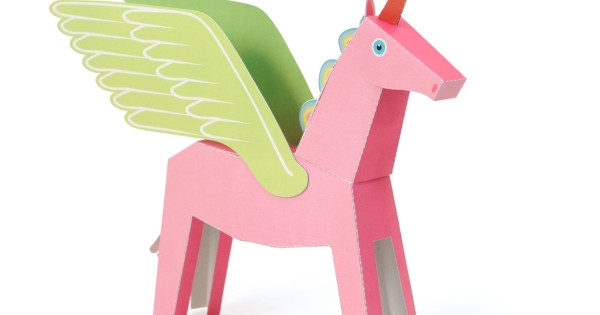 Pegacorn Roz Unicorn Inaripat Jucarie Pukaca Hartie