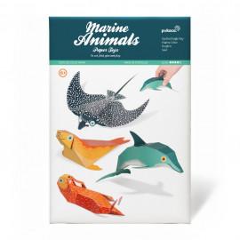 Animale marine II, Kit craft de construit animale de jucărie PUKACA din hârtie, prin decupare, pliere, lipire