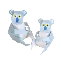 Maxi Koala, Kit craft de construit animale de jucărie PUKACA din hârtie, prin decupare, pliere, lipire