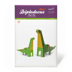 Maxi Diplodocus, Kit craft de construit animale de jucărie PUKACA din hârtie, prin decupare, pliere, lipire