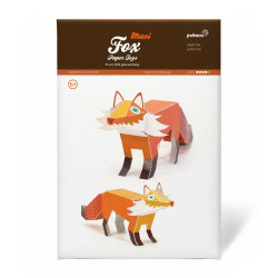 Maxi Vulpi, Kit craft de construit animale de jucărie PUKACA din hârtie, prin decupare, pliere, lipire
