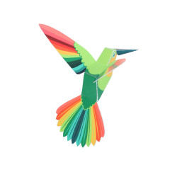 Păsări tropicale, Kit craft de construit animale de jucărie PUKACA din hârtie, prin decupare, pliere, lipire