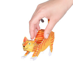 Pisici, Kit craft de construit animale de jucărie PUKACA din hârtie, prin decupare, pliere, lipire