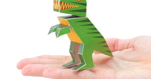 T Rex Felicitare Craft Jucarie Pukaca Din Hartie