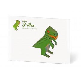 T-Rex - Felicitare craft jucărie PUKACA din hârtie