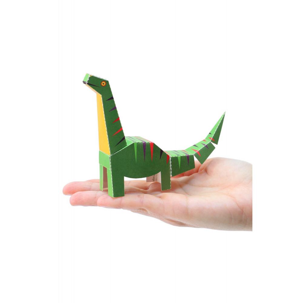 Diplodocus - Felicitare craft jucărie PUKACA din hârtie