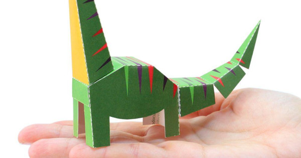 Diplodocus Felicitare Craft Jucarie Pukaca Din Hartie
