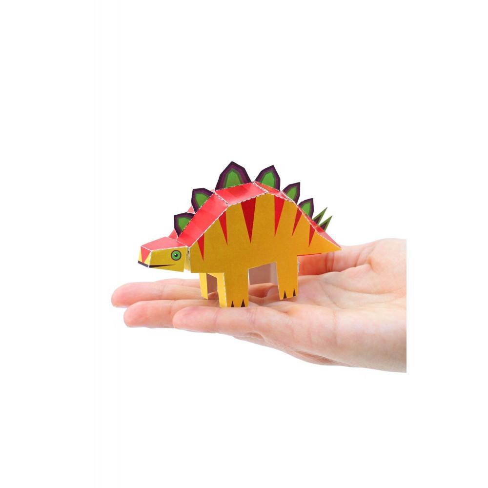 Stegosaurus - Felicitare craft jucărie PUKACA din hârtie