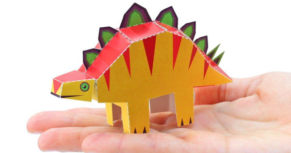 Stegosaurus Felicitare Craft Jucarie Pukaca Din Hartie