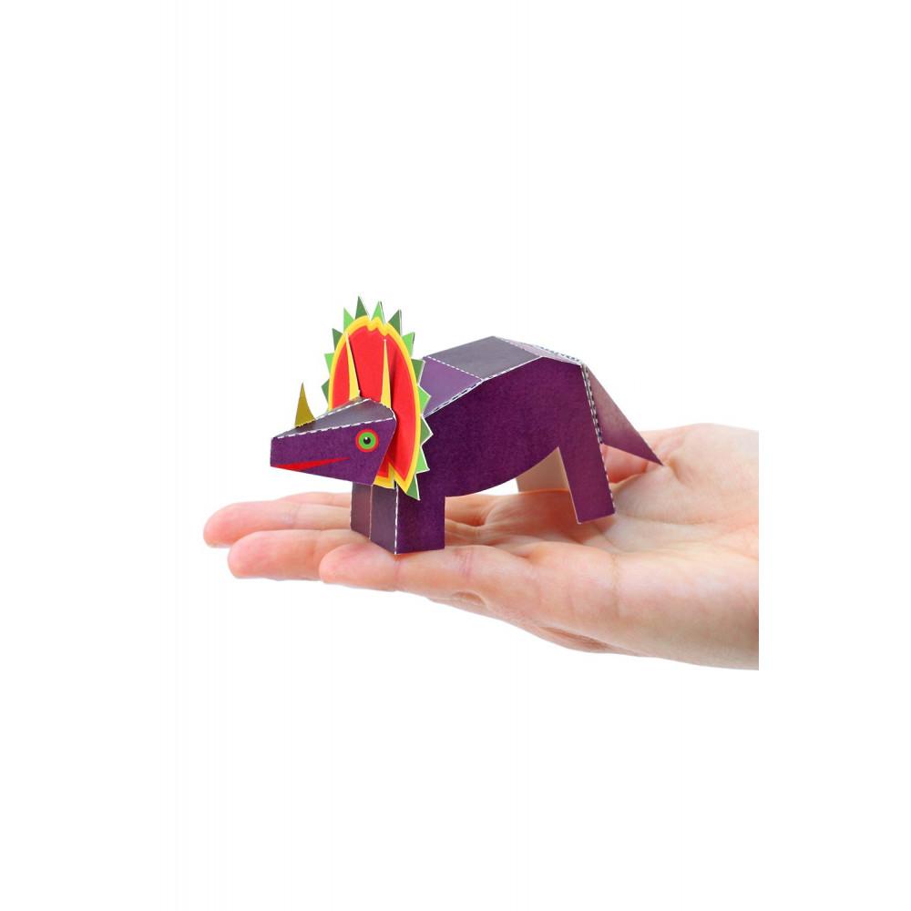 Triceratops - Felicitare craft jucărie PUKACA din hârtie