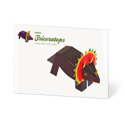 Triceratops - Felicitare craft jucărie PUKACA din hârtie