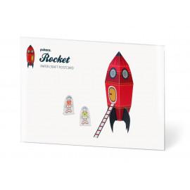 Rachetă - Felicitare craft jucărie PUKACA din hârtie