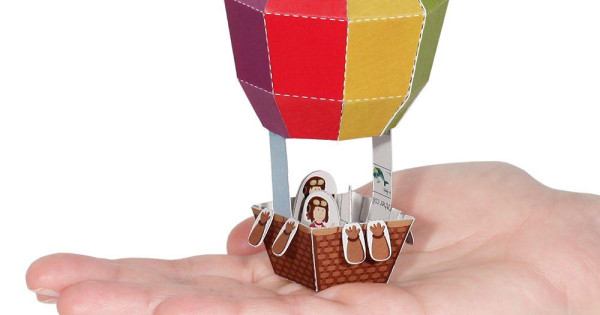 Balon Cu Aer Cald Felicitare Craft Jucarie Pukaca Din Hartie