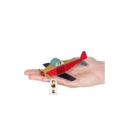 Avion - Felicitare craft de construit jucărie PUKACA din hârtie prin decupare, pliere, lipire