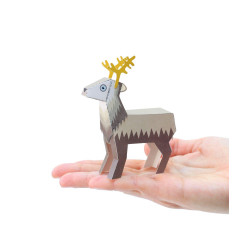 Ren - Felicitare craft jucărie PUKACA din hârtie