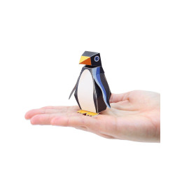Pinguin - Felicitare craft jucărie PUKACA din hârtie