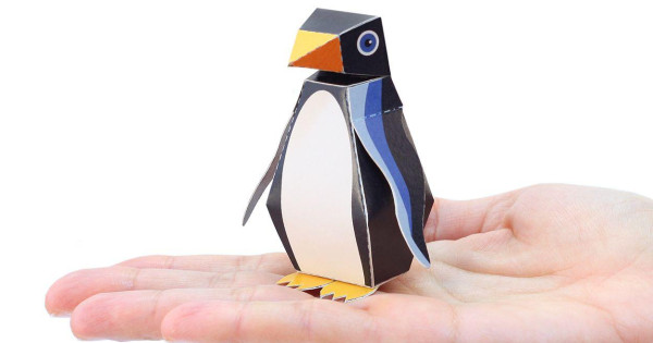Pinguin Felicitare Craft Jucarie Pukaca Din Hartie