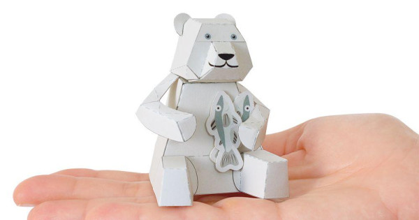 Urs Polar Felicitare Craft Jucarie Pukaca Din Hartie