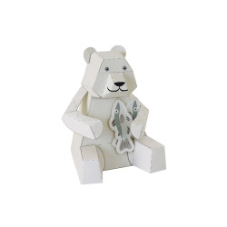 Urs Polar - Felicitare craft jucărie PUKACA din hârtie